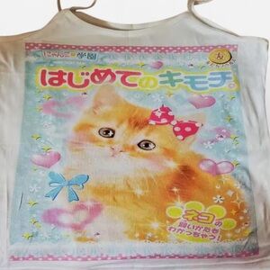 Adorable Japanese Cat with Pink Bow Tank Top